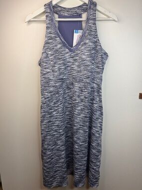 Mondetta Blue-Gray Purple Travel Sport Summer Midi Dress